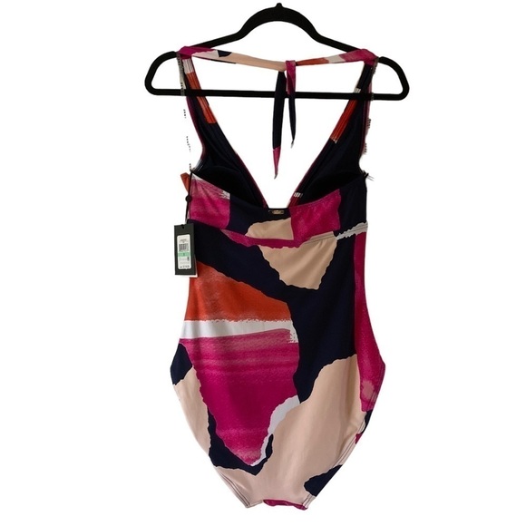 NWT DKNY Halter One Piece Swimsuit Abstract Print - Picture 9 of 14